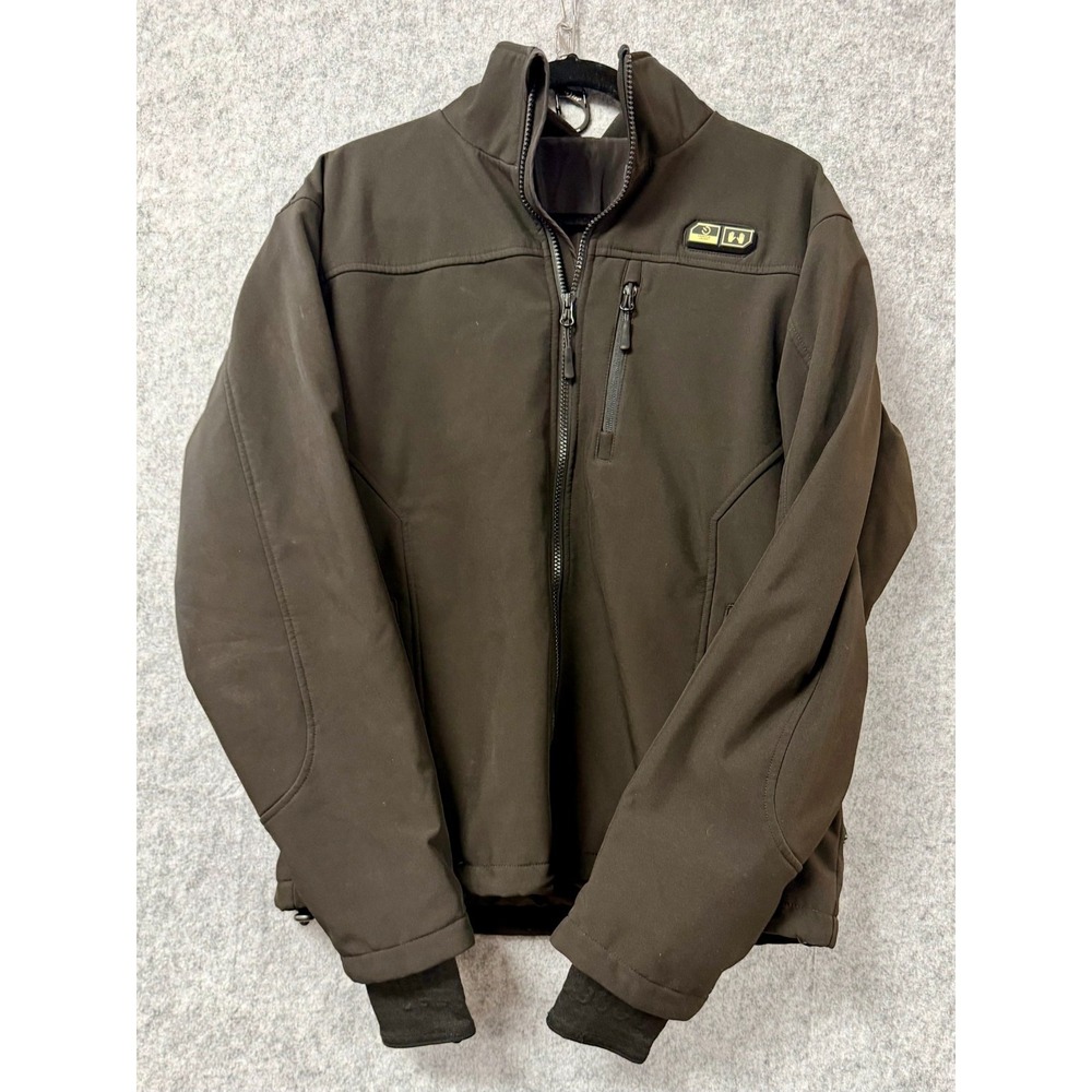 Sharper Image Men's Rechargeable Heated Softshell Jacket Green Size M